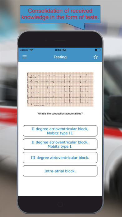 ECG: Interpritation and Tests. Screenshot