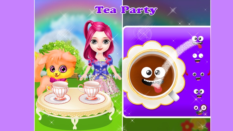 Kitty and princess tea party