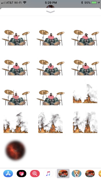 Drum Fire Sticker screenshot 2