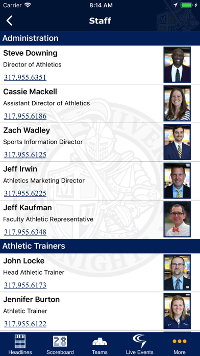 Marian University Athletics iPhone screenshot 5 - Sports app