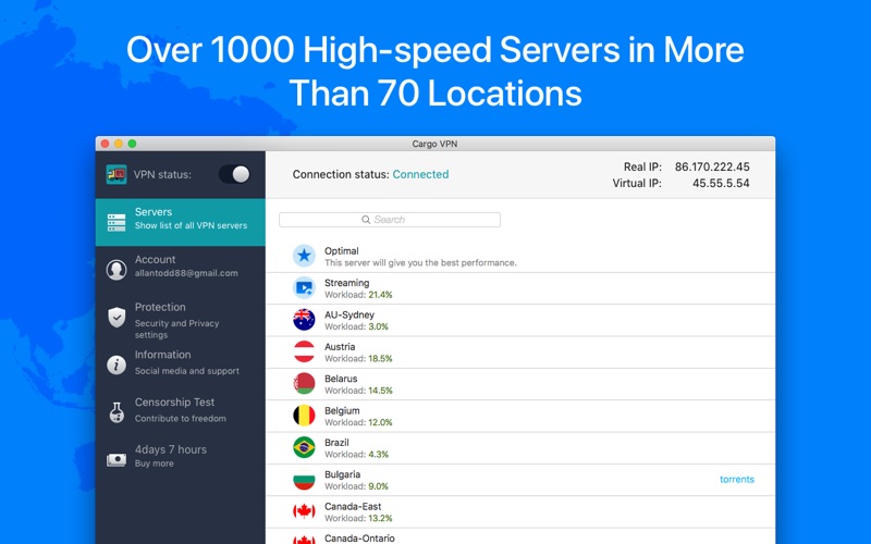 Screenshot #2 for Cargo VPN: Unlimited VPN Proxy