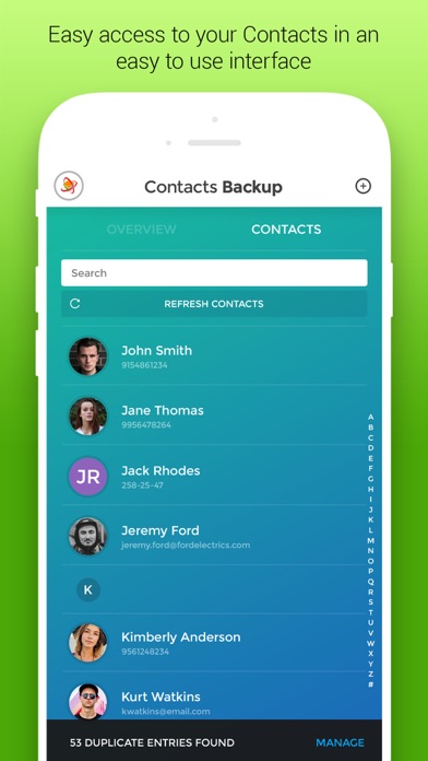 Contacts Backup & Duplicates screenshot 3