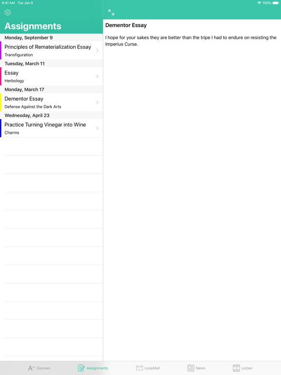 break for School Loop iPad screenshot 4 - Education app