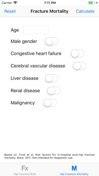 Hip Fracture Risk Calculator