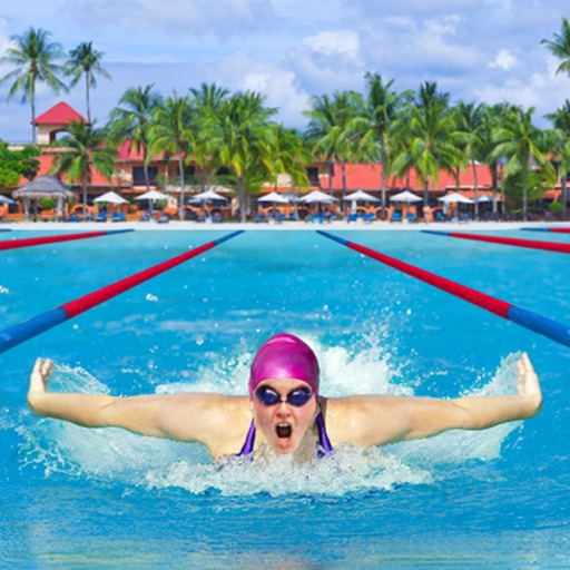 Beach Swimming Race Icon