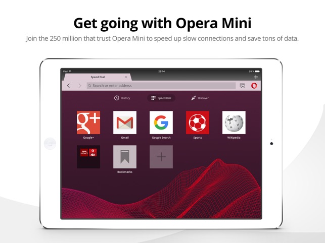 Opera Mini web browser Screenshot