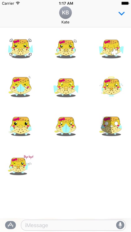 Cute Baby Boxfish Emoji Stickers