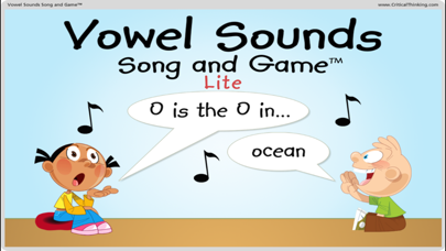 Screenshot #1 pour Vowel Sounds Song & Game Lite