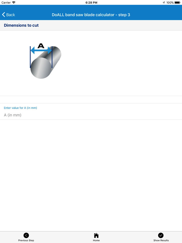 DoALL band saw calculator