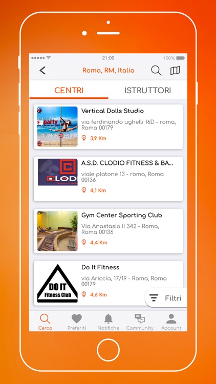 Speffy: trova Sport e Palestre