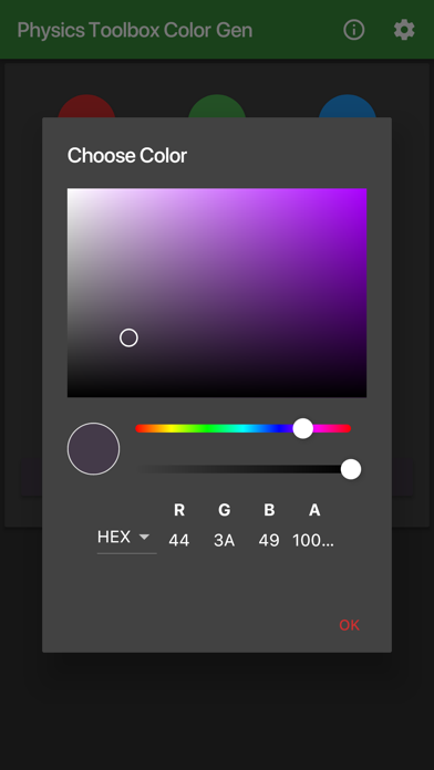 Screenshot #2 pour Physics Toolbox Color Gen