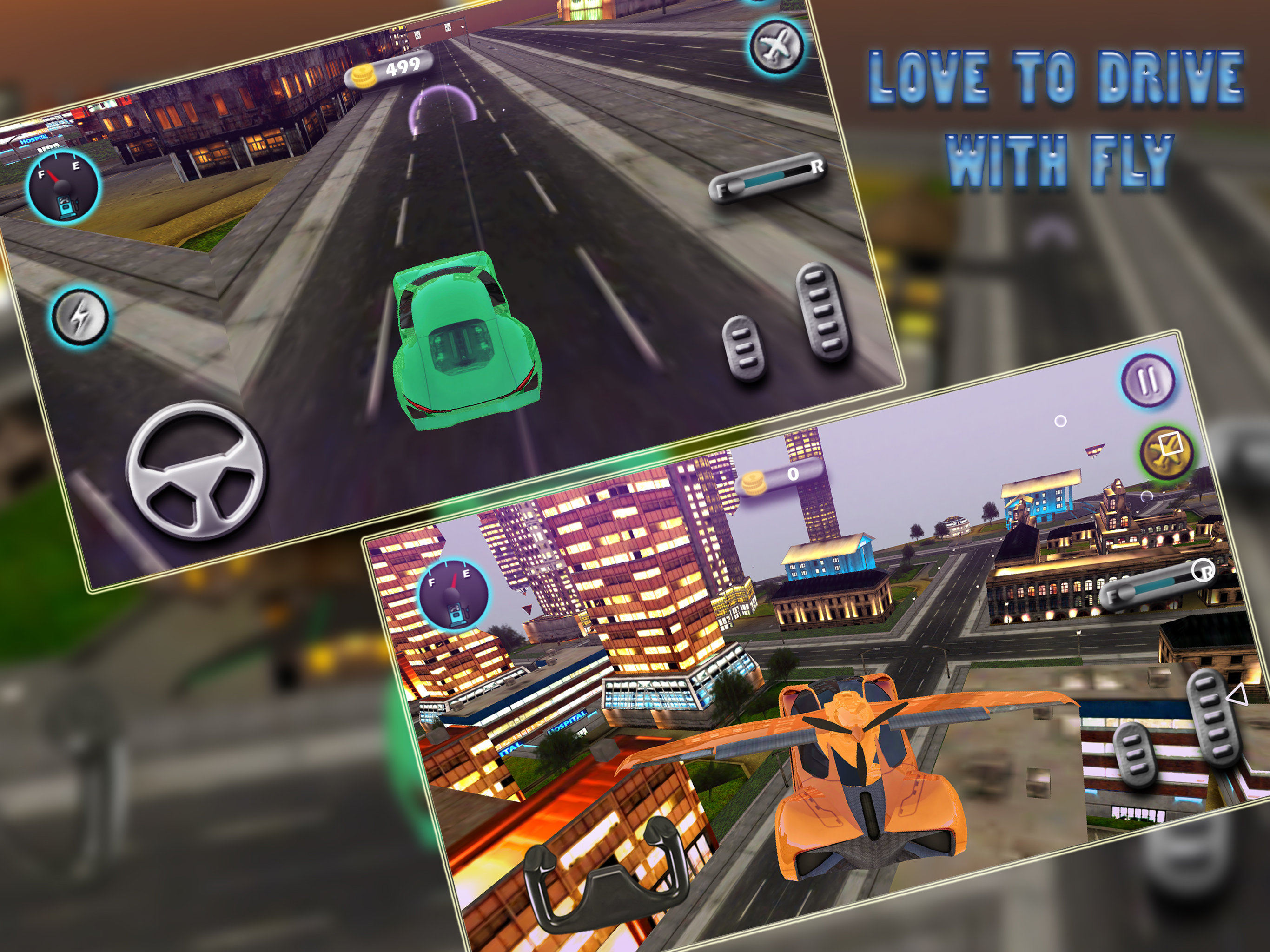 Sports Car Flying 3d simulator 2017