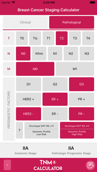 TNM8 Breast Cancer Calculator Screenshot