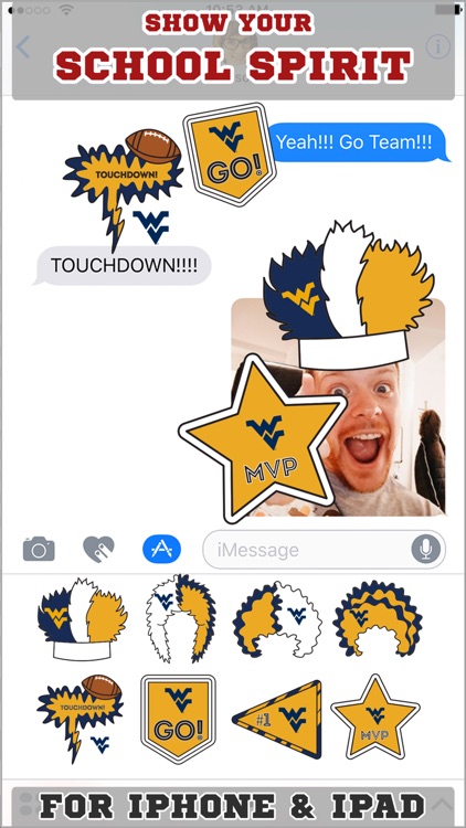 West Virginia Mountaineers Stickers for iMessage