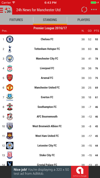 24h News for Manchester United Screenshot
