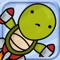 As the first flying turtle, you must use your cola-powered jet-boosters to fly your way to the moon