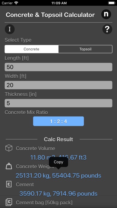 Concrete & Topsoil Calculator screenshot 4