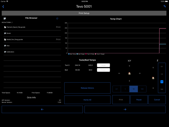 3dpc for OctoPrint iPad screenshot