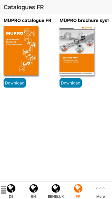 Screenshot #1 pour MÜPRO Catalogue App