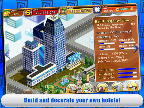 Hotel Tycoon2 HD iPad app afbeelding 3