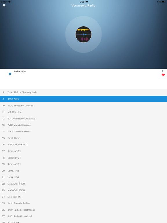 Venezuela Radio Station FM iPad screenshot 5 - Music app