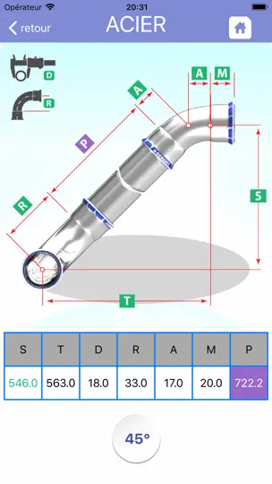 Capture d'écran de Pipefitter Mapress Calculator sur iPhone 5