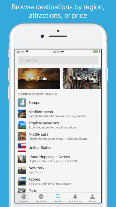 Hitlist - Cheap Flights, Travel Deals and Airline Tickets screenshot 3