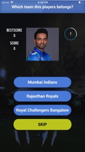 Guess Player Team - IPL Quiz screenshot #1 for iPhone