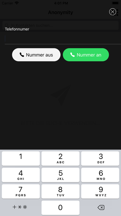 Anonymity screenshot