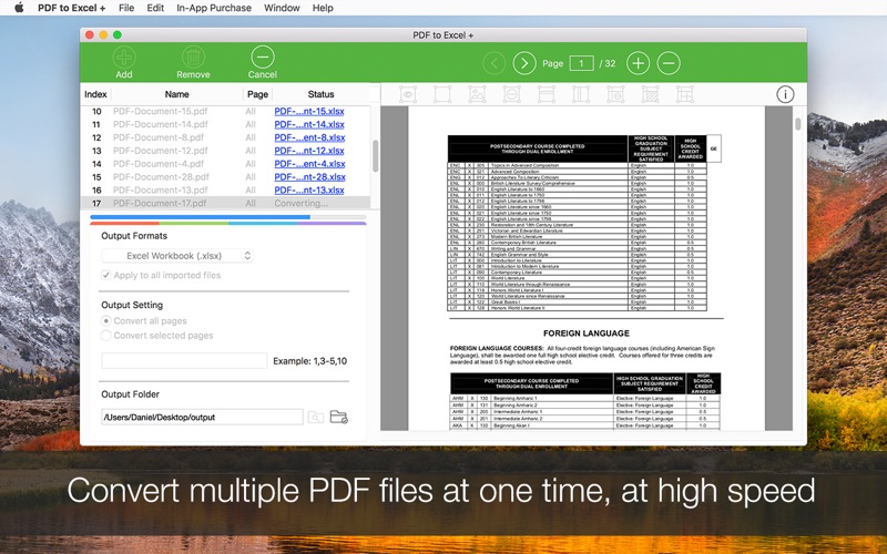 PDF to Excel +