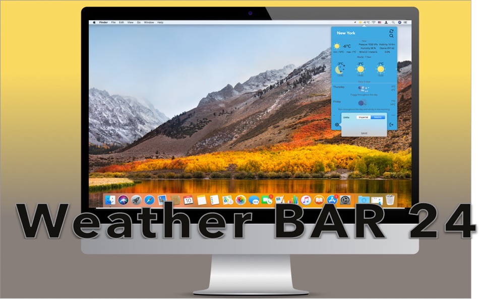 #3. Weather 24 Bar - Forecast 5 (macOS) By: Lukas Hrebik