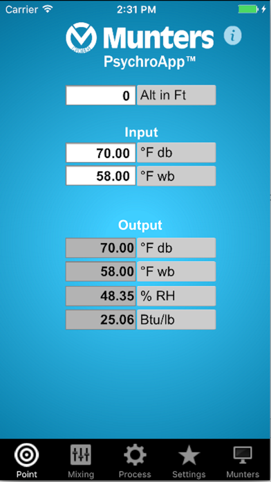 Screenshot #1 pour Munters PsychroApp