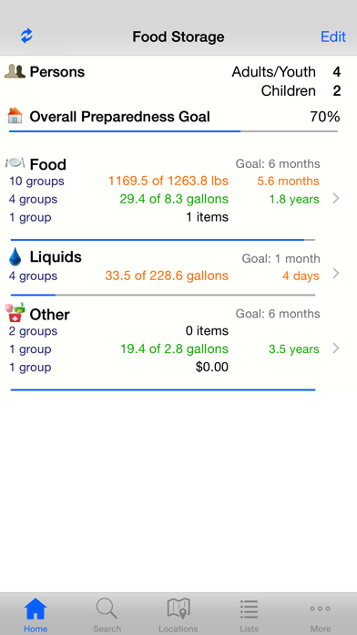 Home Food Storage Screenshot
