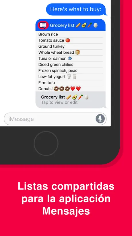 BuyMilk: listas en iMessage