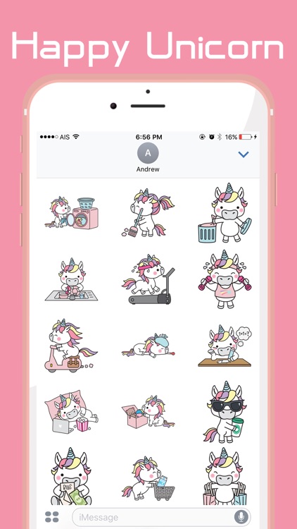 Happy Unicorn Stickers