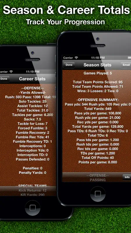 Football Stats Tracker Touch screenshot 2 of 5