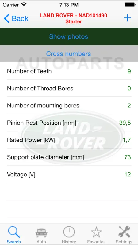 Autoparts for Land Rover screenshot 1 of 5