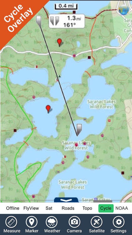 Adirondack State Park gps outdoor map with Guide