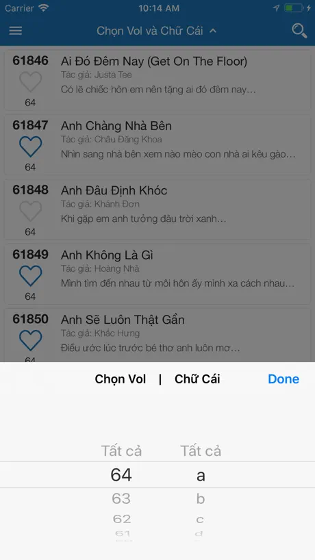 Karaoke List Vietnam
