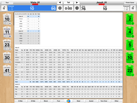 Basketball Stat Tracker Live iPad screenshot 7 - Sports app