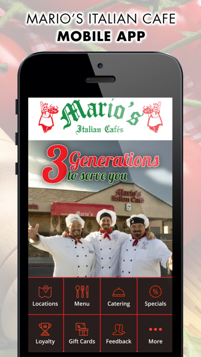 Mario's Italian Cafe Screenshot 1 - AppWisp.com Mario's Italian Cafe Screenshot 1 - AppWisp.com