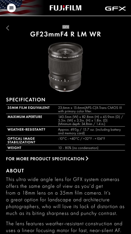 FUJIFILM X/GFX USA