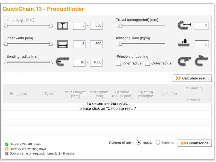 e-chain® product finder (13 m)