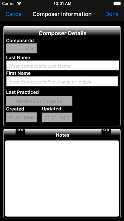 Music Practice Notebook