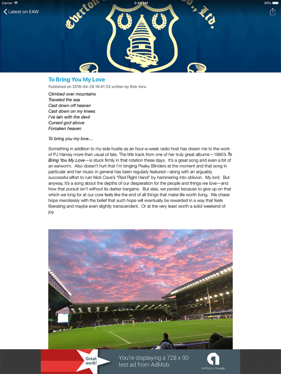 Everton Aren't We iPad screenshot 5 - Sports app