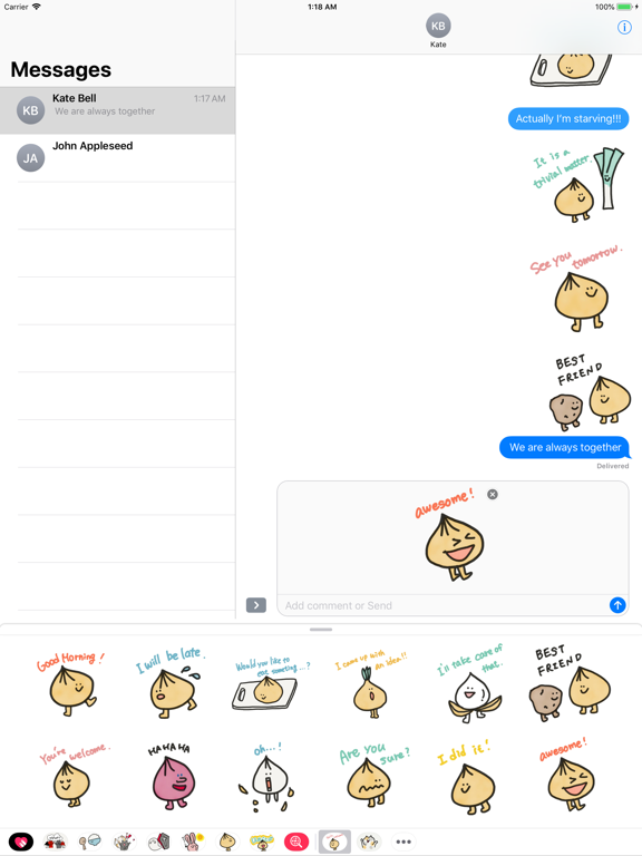 tamanegi kun english!! iPad screenshot 4 - Stickers app