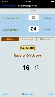 gas oil mixture ratio iphone screenshot 3