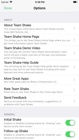 Screenshot von Team Shake auf dem iPhone 8