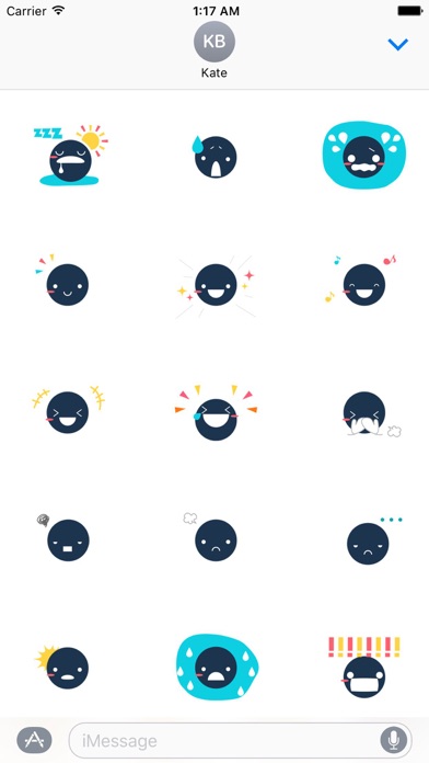 Black Smile Cool Emoji Sticker screenshot 2