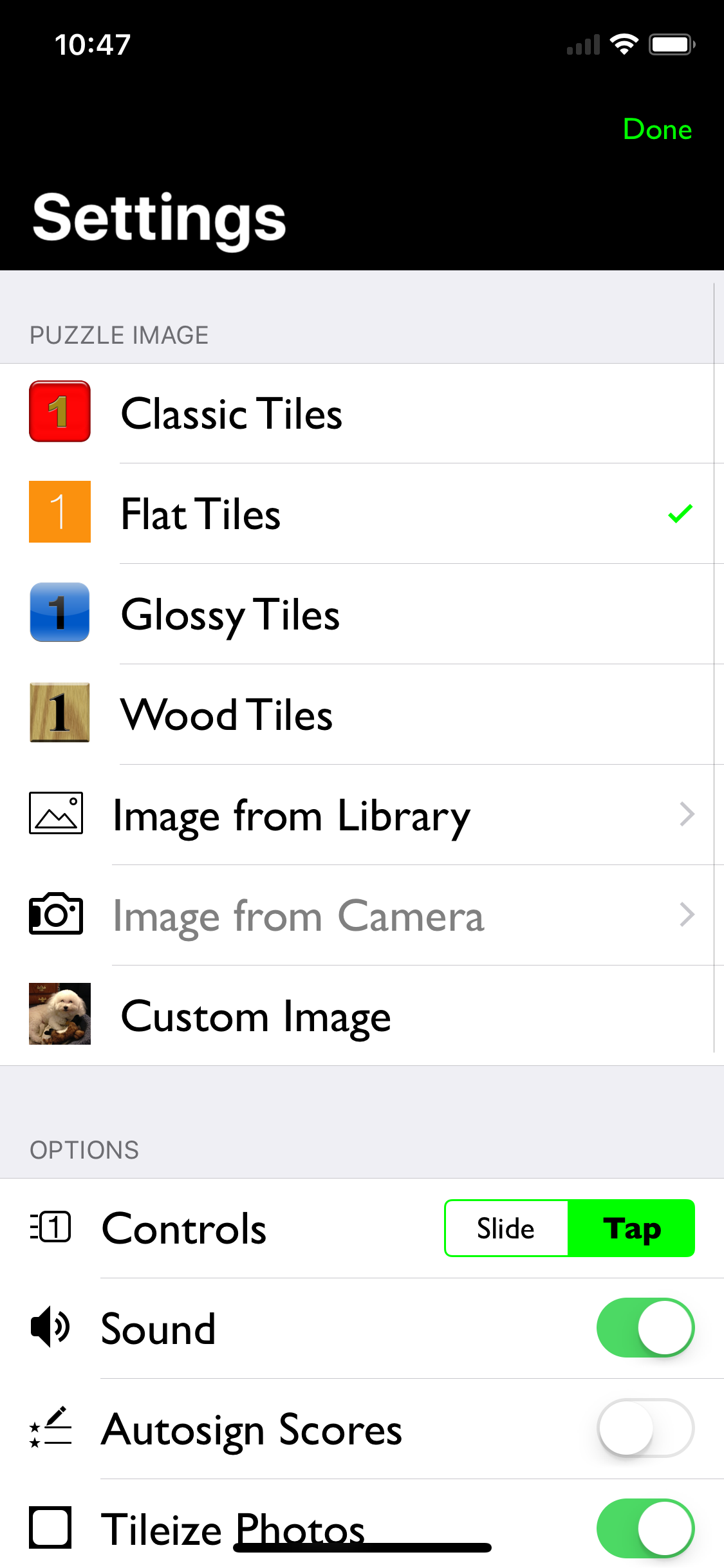 PuzzleTiles - 15 tile puzzle